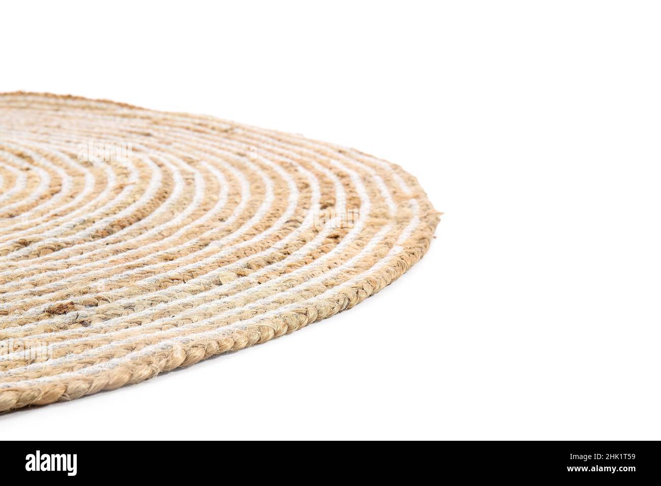 Modern wicker carpet on white background, closeup Stock Photo - Alamy