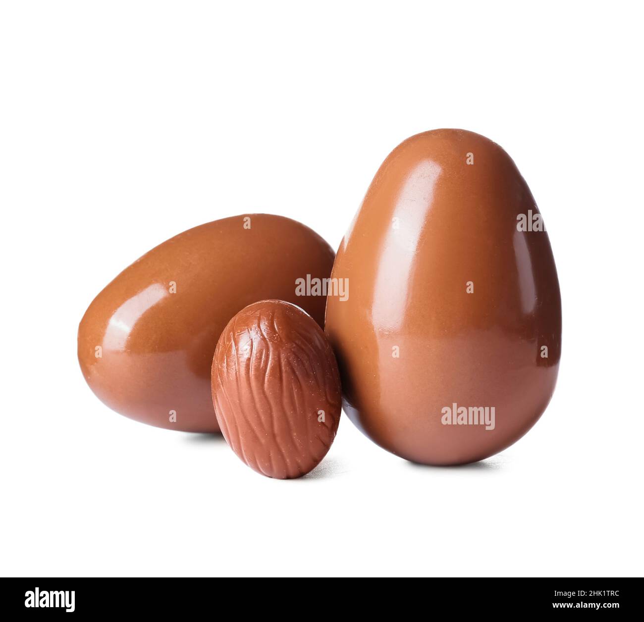 Chocolate Easter eggs isolated on white background Stock Photo - Alamy