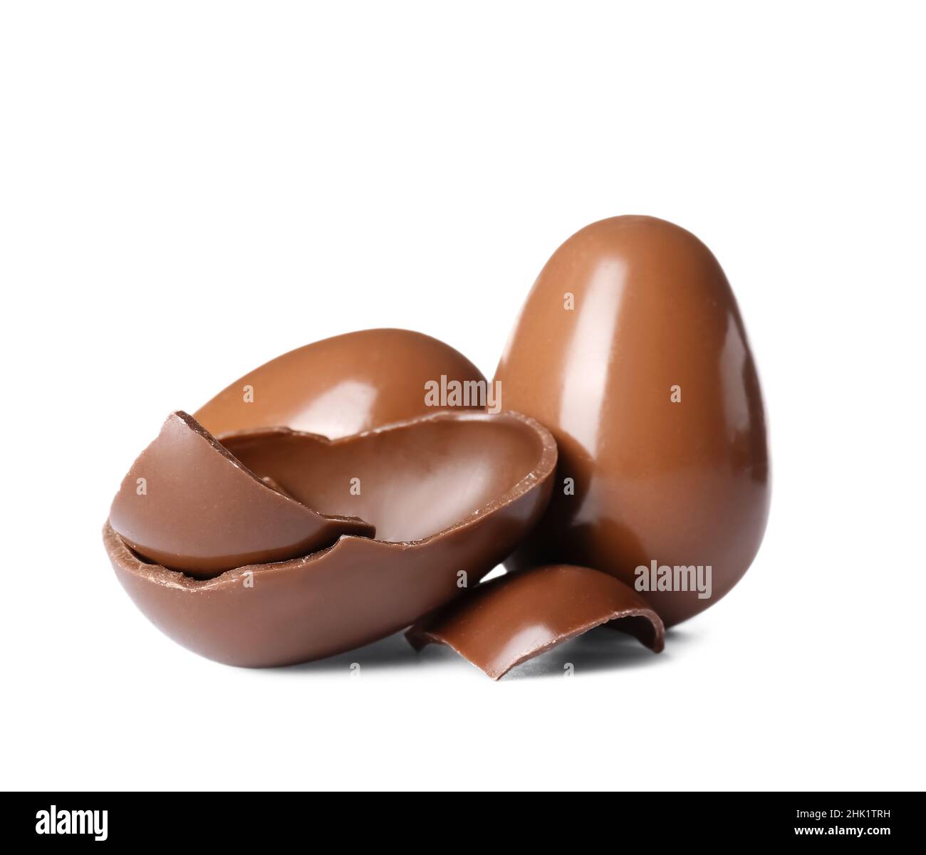 Chocolate Easter eggs isolated on white background Stock Photo - Alamy