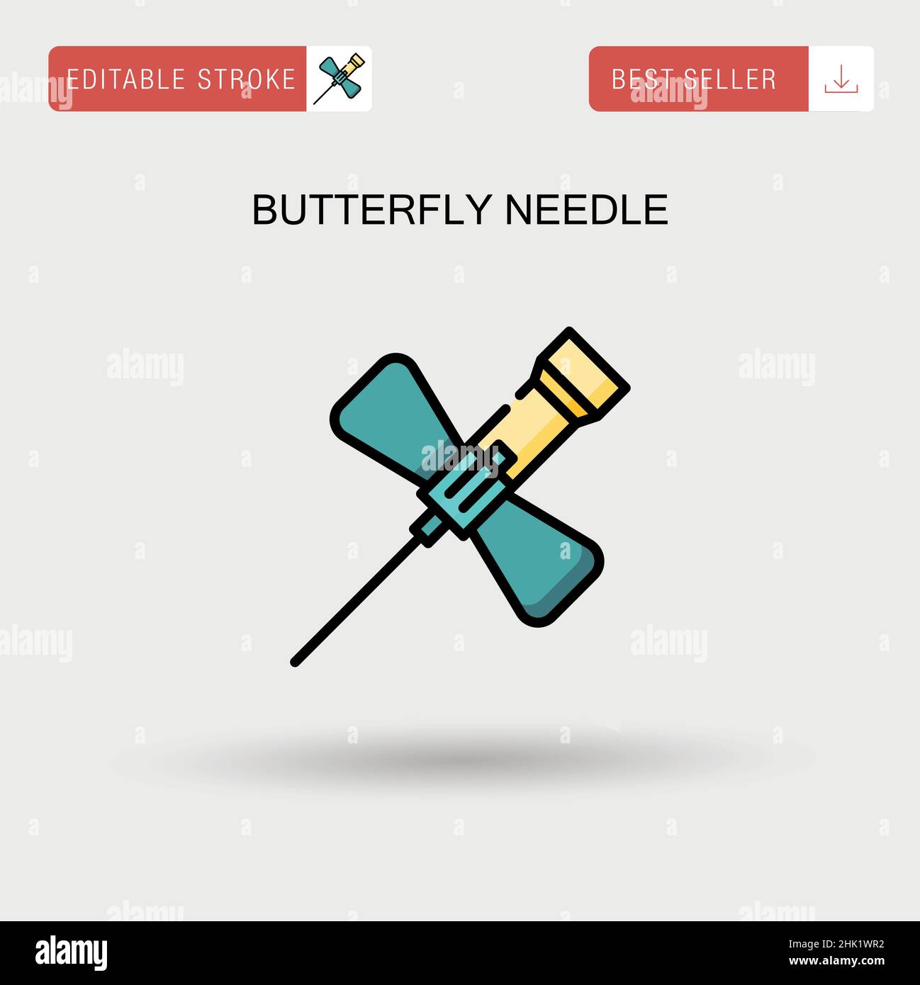 Butterfly needle Simple vector icon Stock Vector Image & Art - Alamy