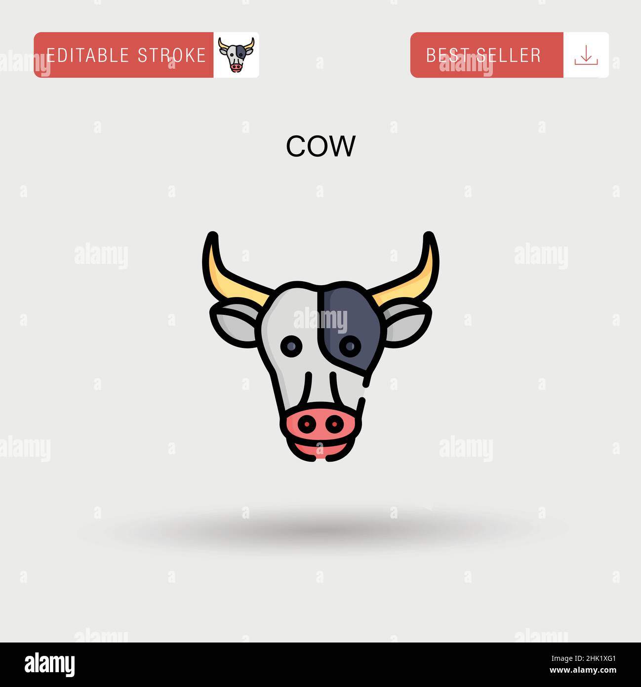 Cow Simple vector icon Stock Vector Image & Art - Alamy