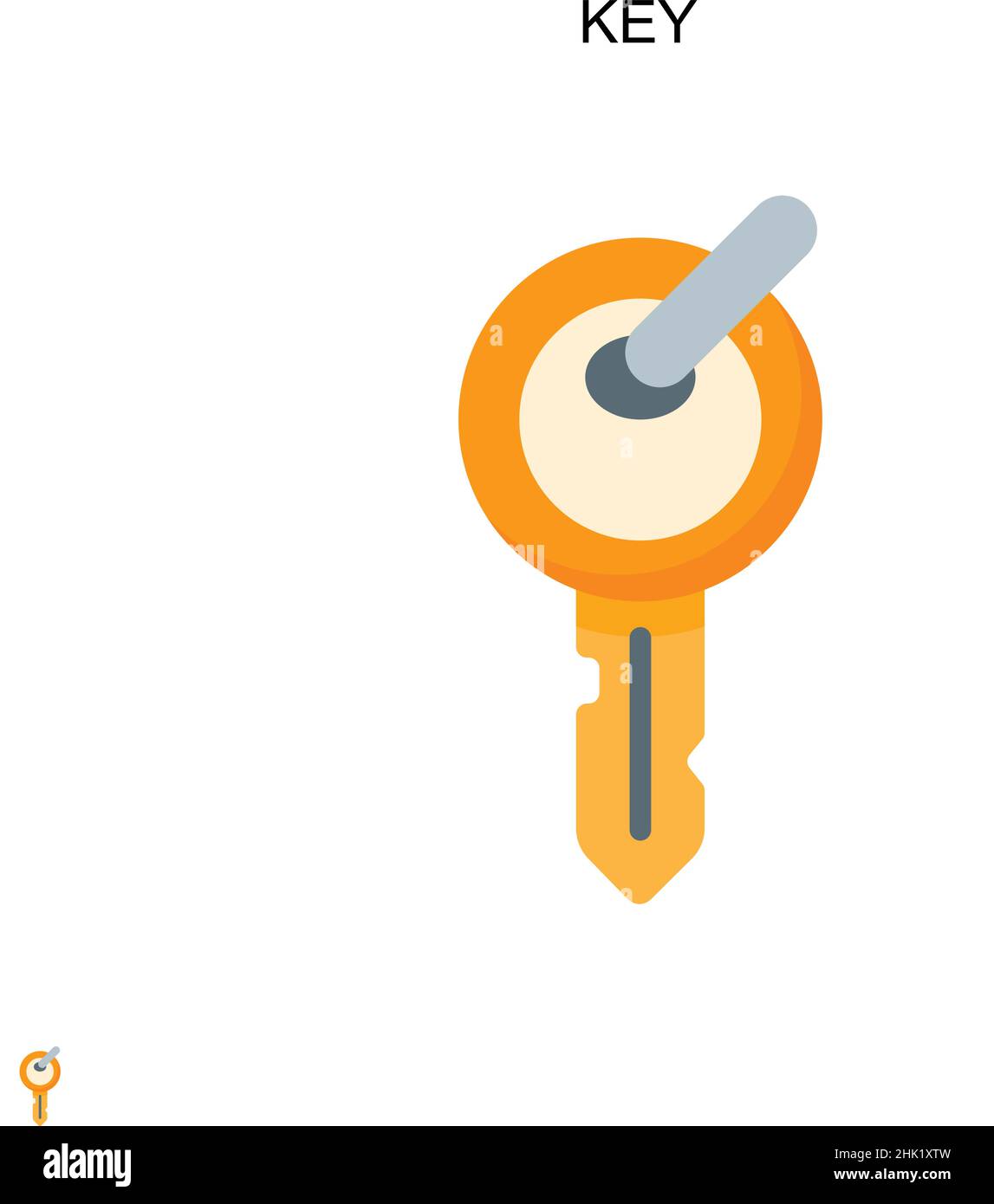 Key Simple vector icon. Illustration symbol design template for web mobile UI element. Stock Vector