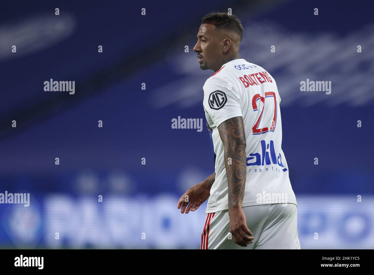 Lyon, France, 1st February 2022. Jerome Boateng of Lyon looks on during the Uber Eats Ligue 1 match at the Groupama Stadium, Lyon. Picture credit should read: Jonathan Moscrop / Sportimage Stock Photo
