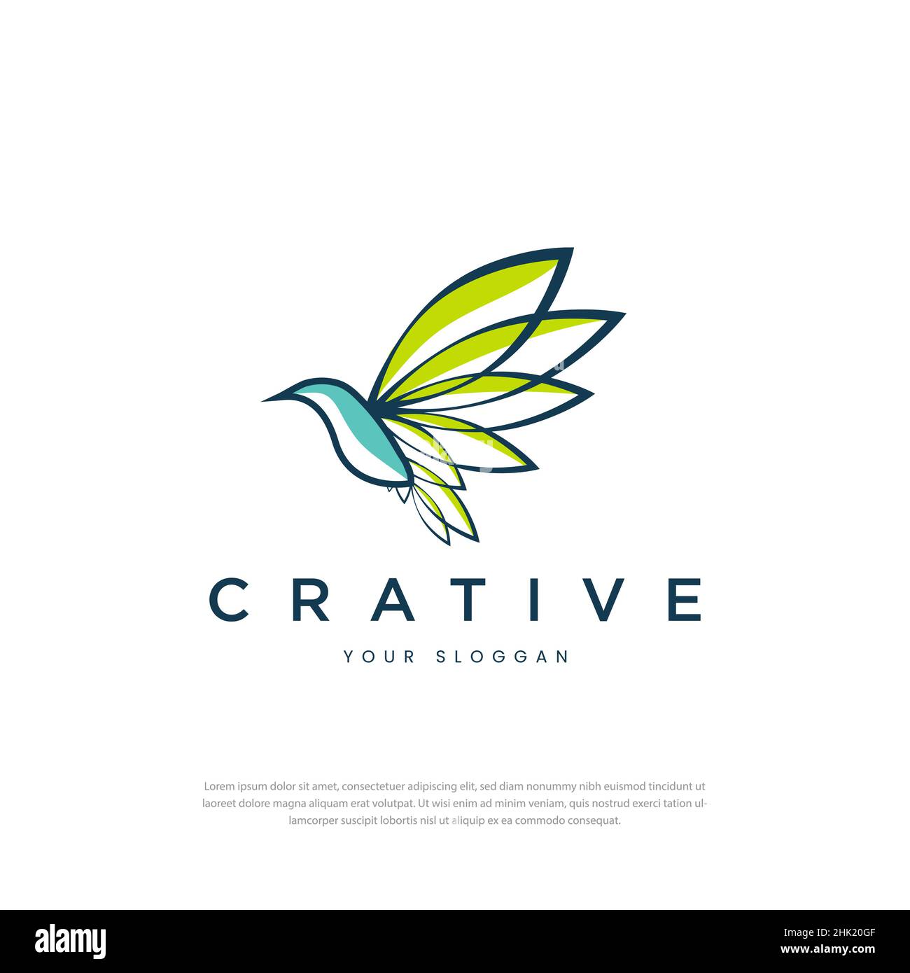 Color line Line art Flying bird vector illustration icon template ...