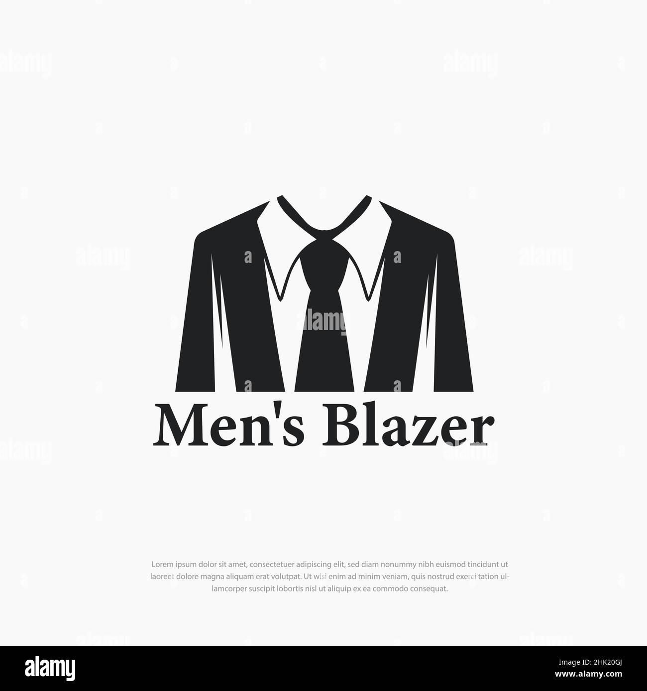 Men's Blazer or Luxury Simple Suit Logo.Vector Black Suit Icon Stock Vector