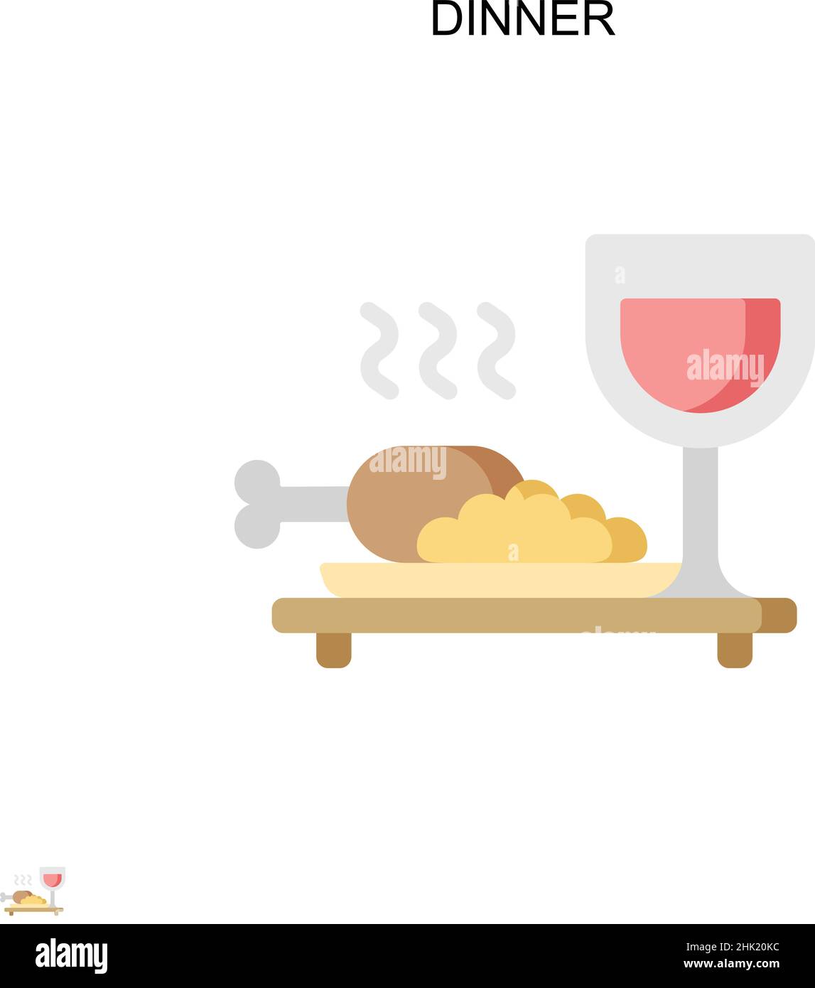 Dinner Simple vector icon. Illustration symbol design template for web ...