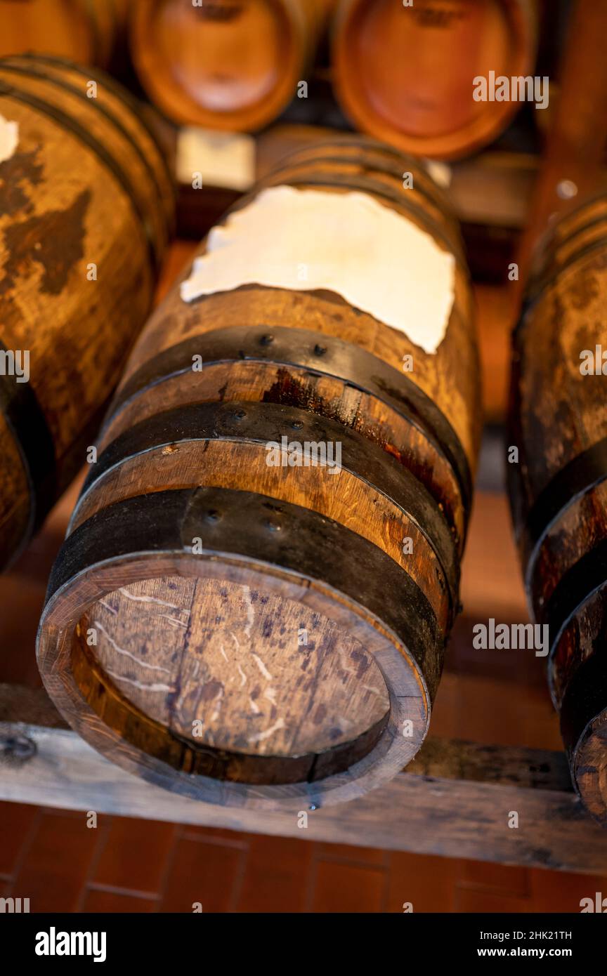Traditional production and aging in wooden barrels of black Italian