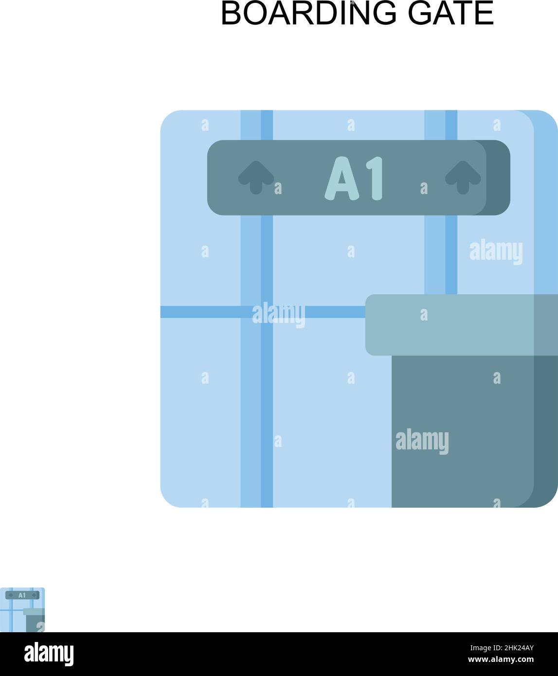 Boarding gate Simple vector icon. Illustration symbol design template for web mobile UI element. Stock Vector