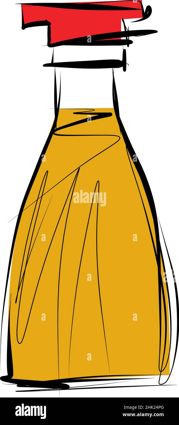 Sketch of olive oil container bottle vector illustration Stock Vector