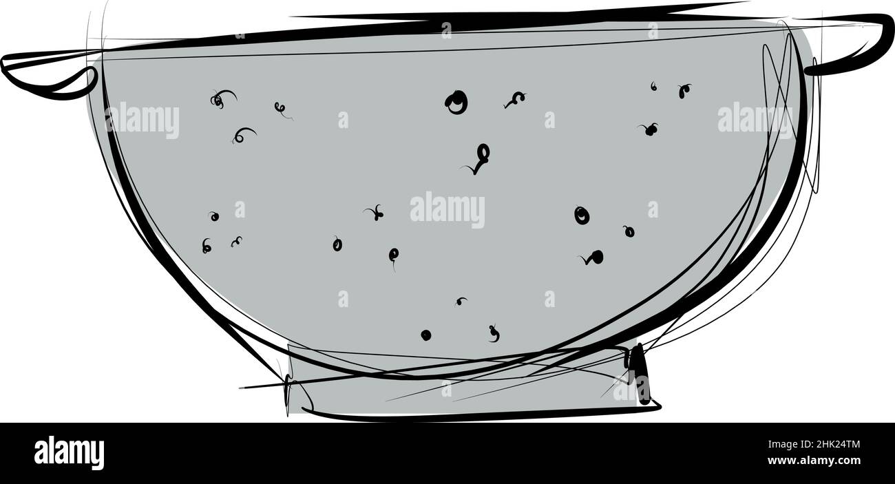 Sketch of metallic strainer vector illustration Stock Vector Image