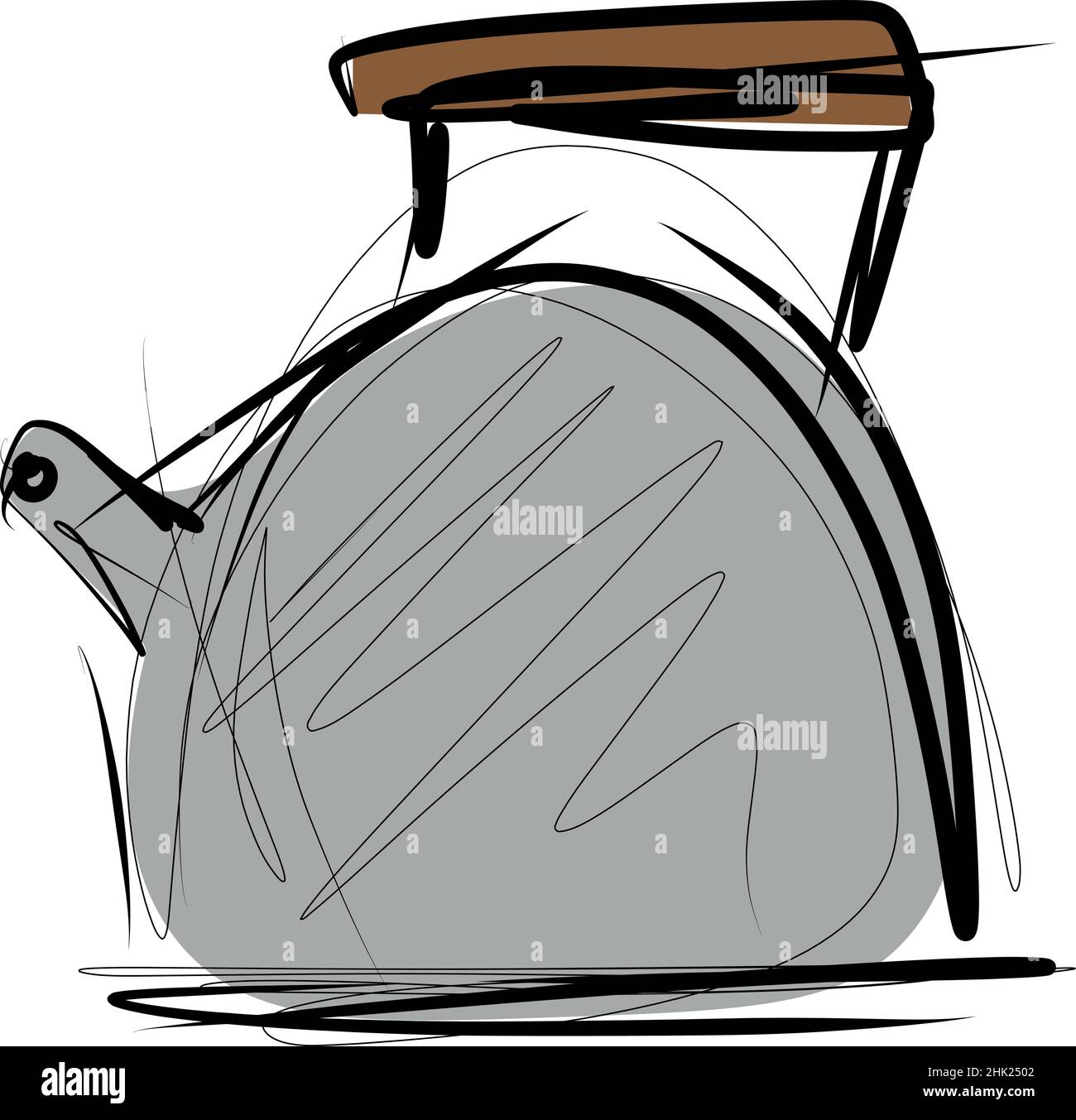 Sketch of water boiler kitchen kettle vector illustration Stock Vector