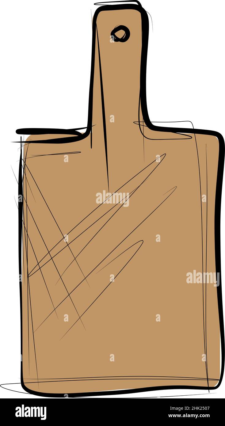 Sketch of Wood Cutting Board. Vector illustration Stock Vector Image