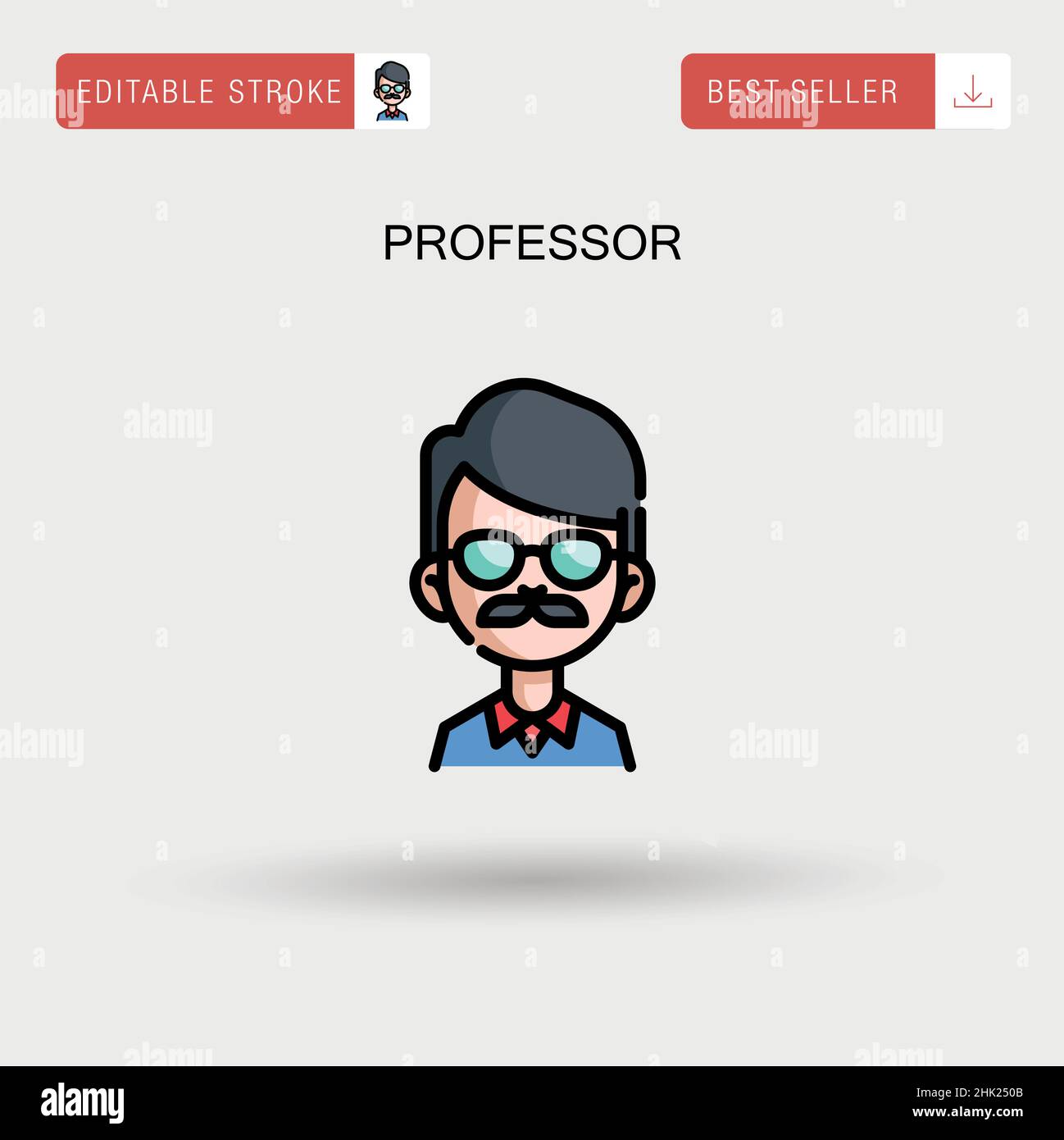 Professor Simple vector icon. Stock Vector