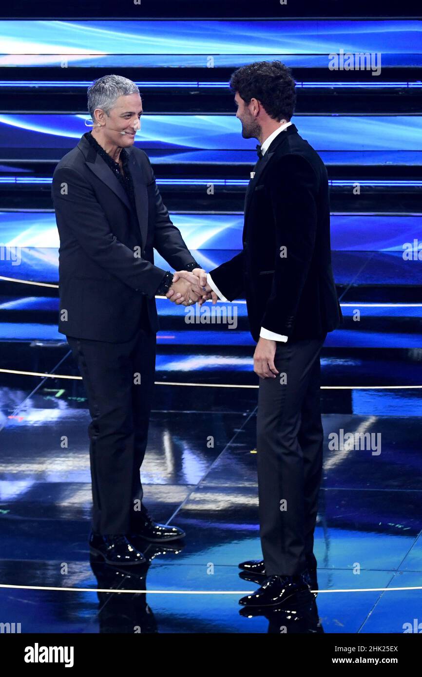 Sanremo, 72nd Italian Song Festival, First Evening. Matteo Berrettini Sanremo, 72nd Italian Song Festival, First Evening. Matteo Berrettini