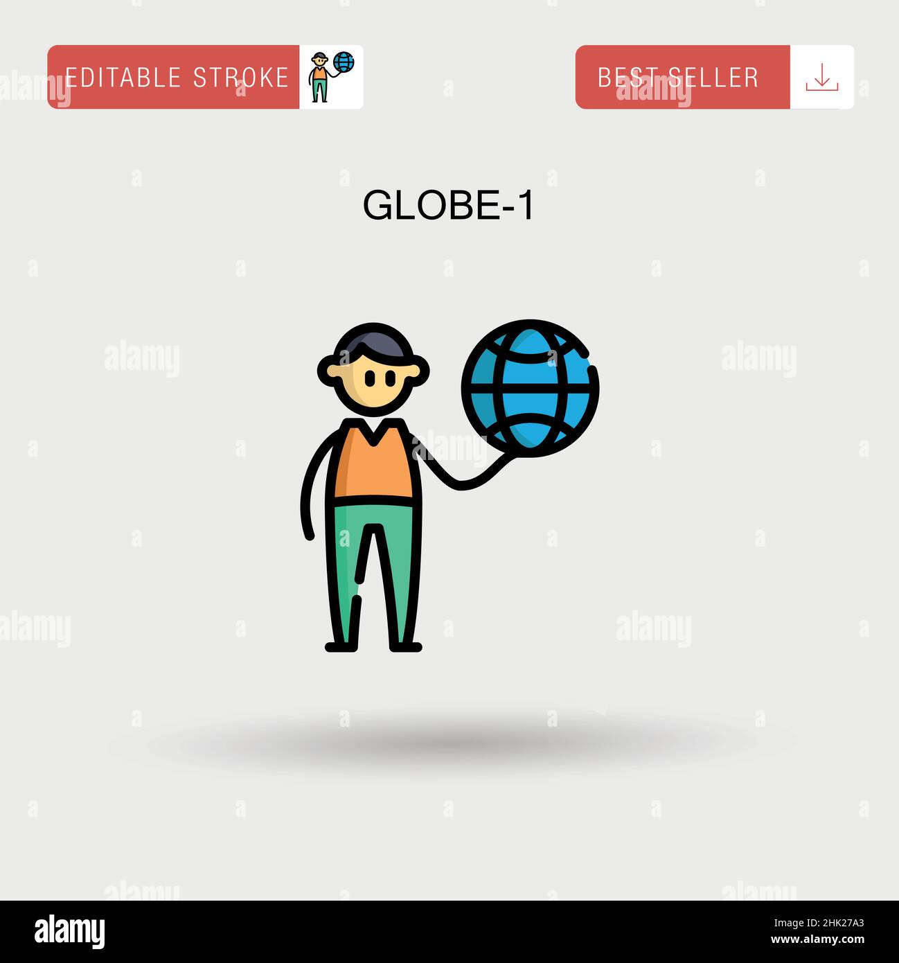 Globe-1 Simple vector icon. Stock Vector