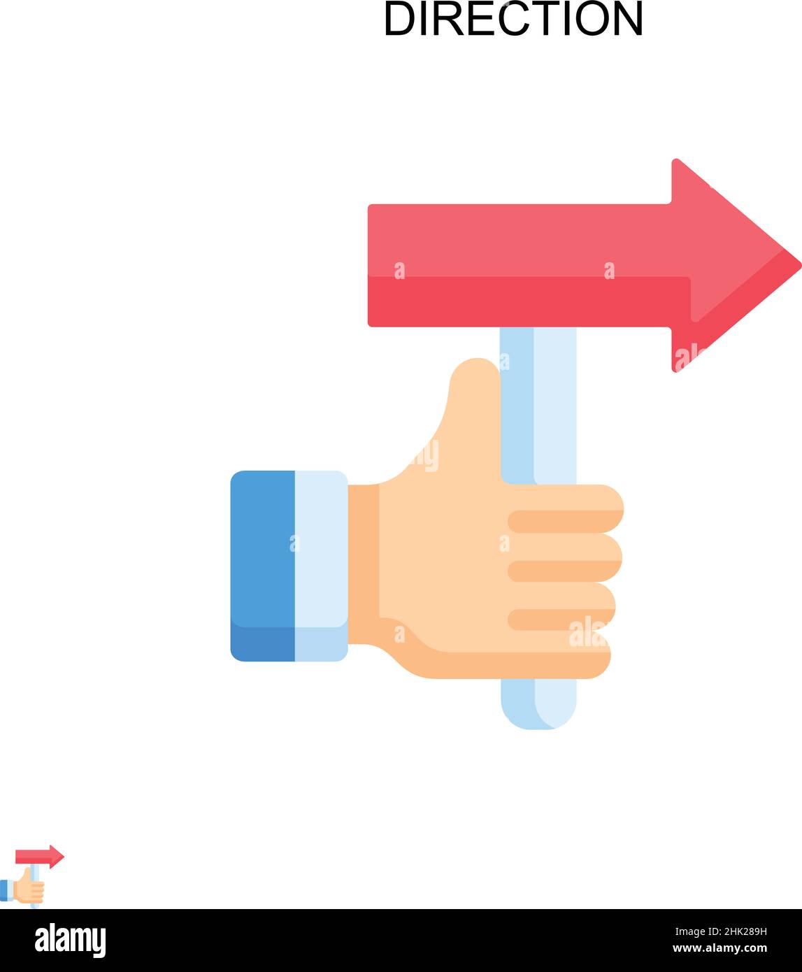 Direction Simple vector icon. Illustration symbol design template for ...