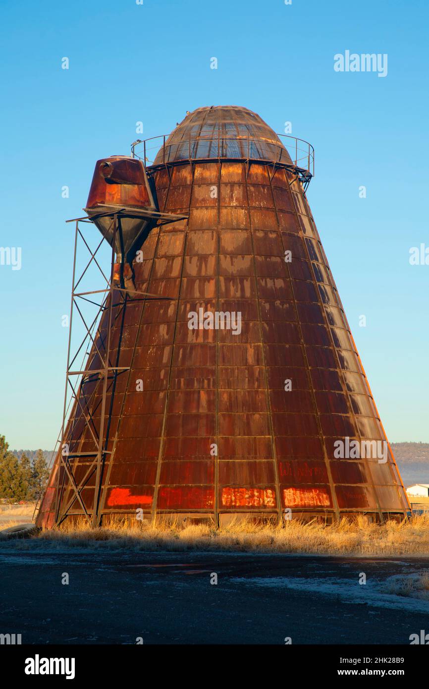 Wood burner, Dorris, California Stock Photo Alamy