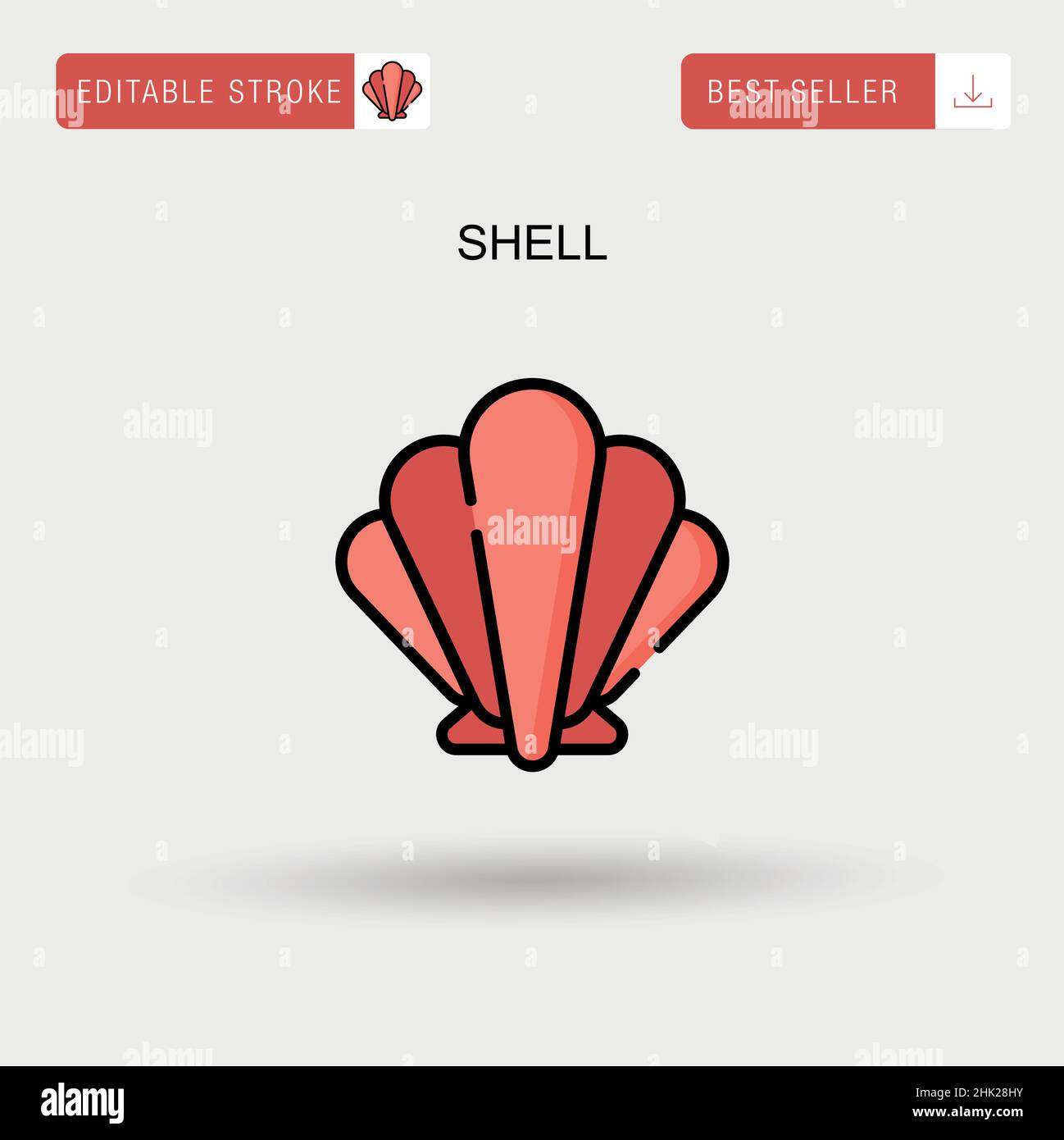 Shell Simple vector icon. Stock Vector