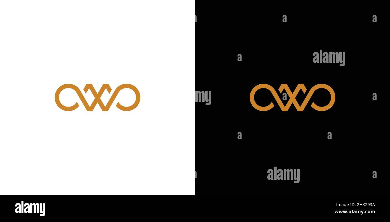 Modern and luxury letter MW initials infinity logo design Stock Vector