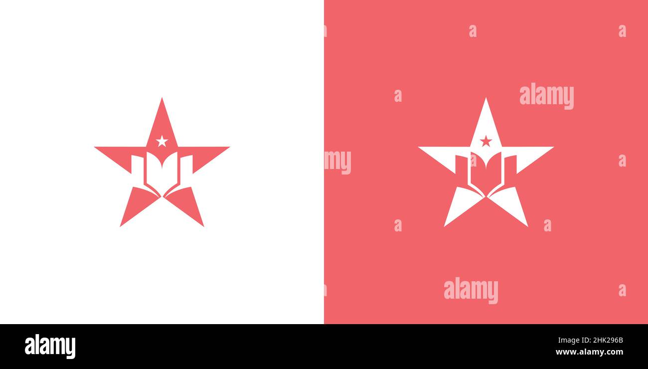 Modern and professional book star logo design Stock Vector