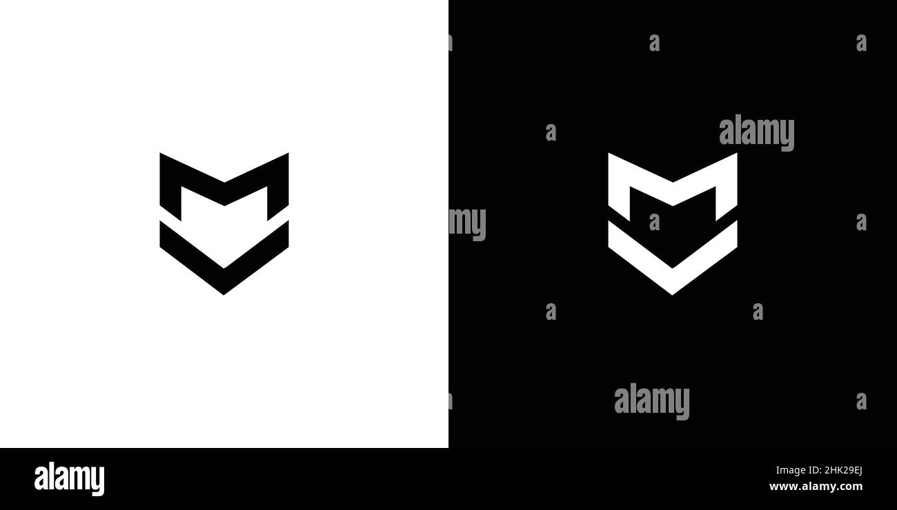 Modern and elegant MV initials logo design Stock Vector