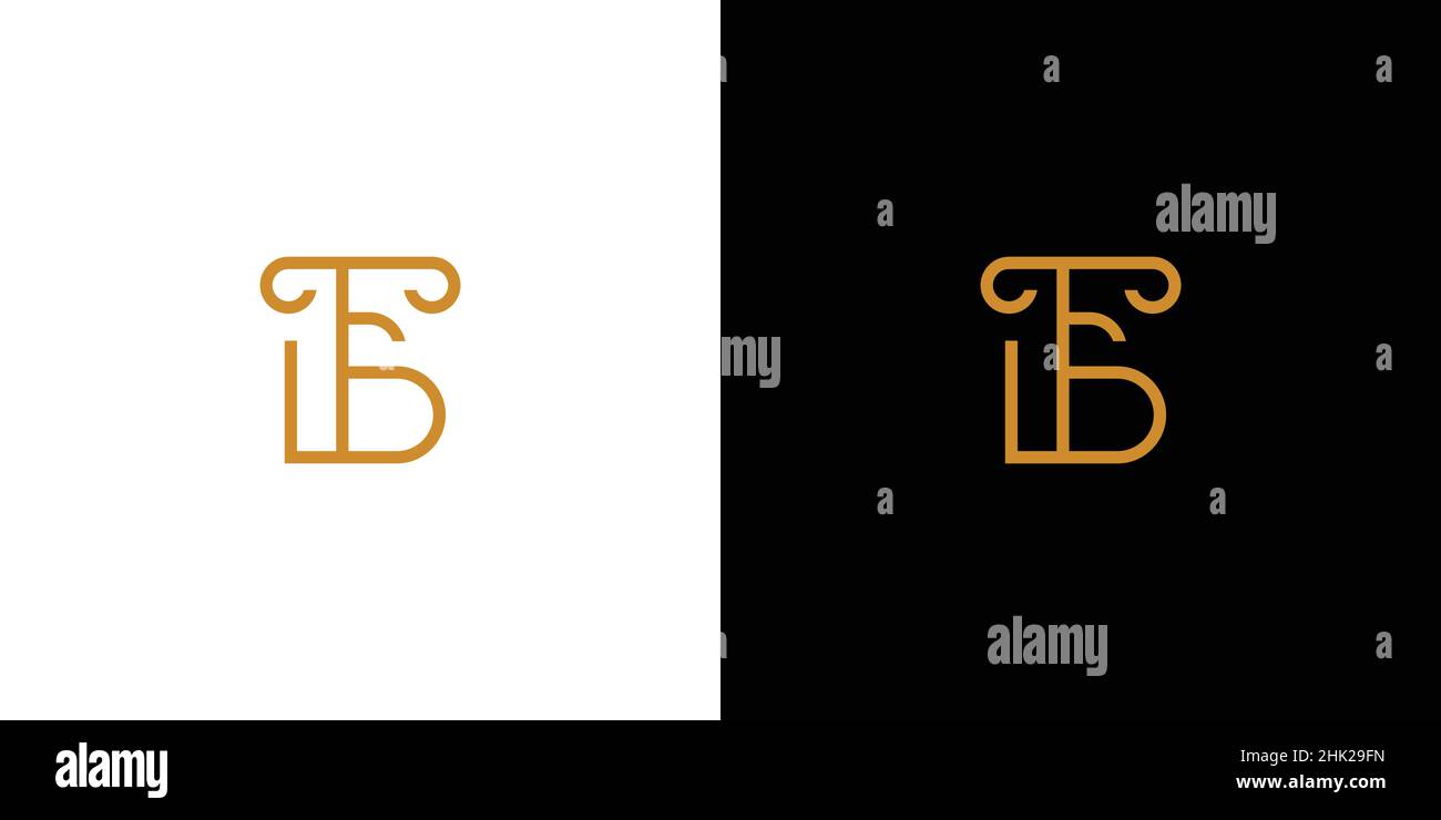 Modern and luxurious FB initials logo design Stock Vector