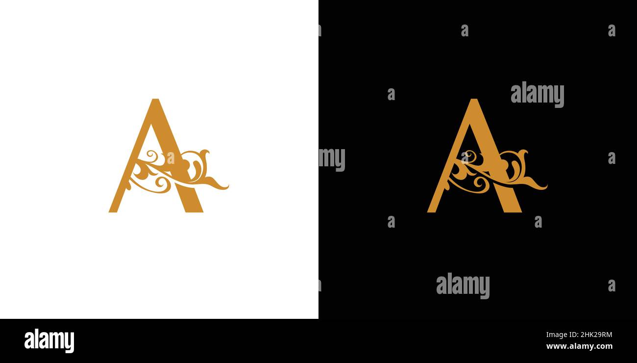 Modern and luxurious A initials logo design Stock Vector