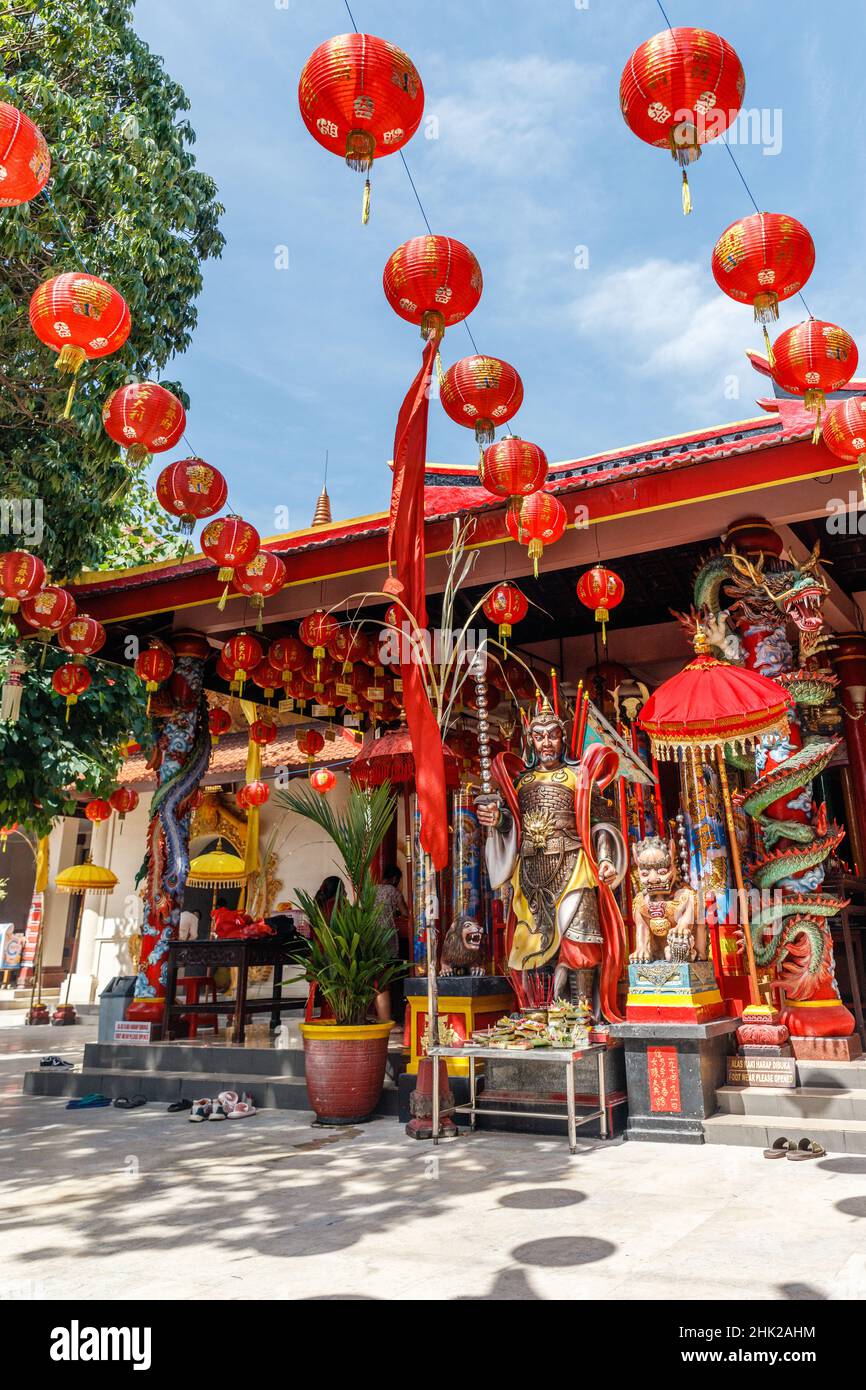 Kuta, Bali, Indonesia - February, 1, 2022. Vihara Dharmayana, Chinese Buddhist temple, Chinese-Indonesian community celebrating Chinese Lunar New Year Stock Photo