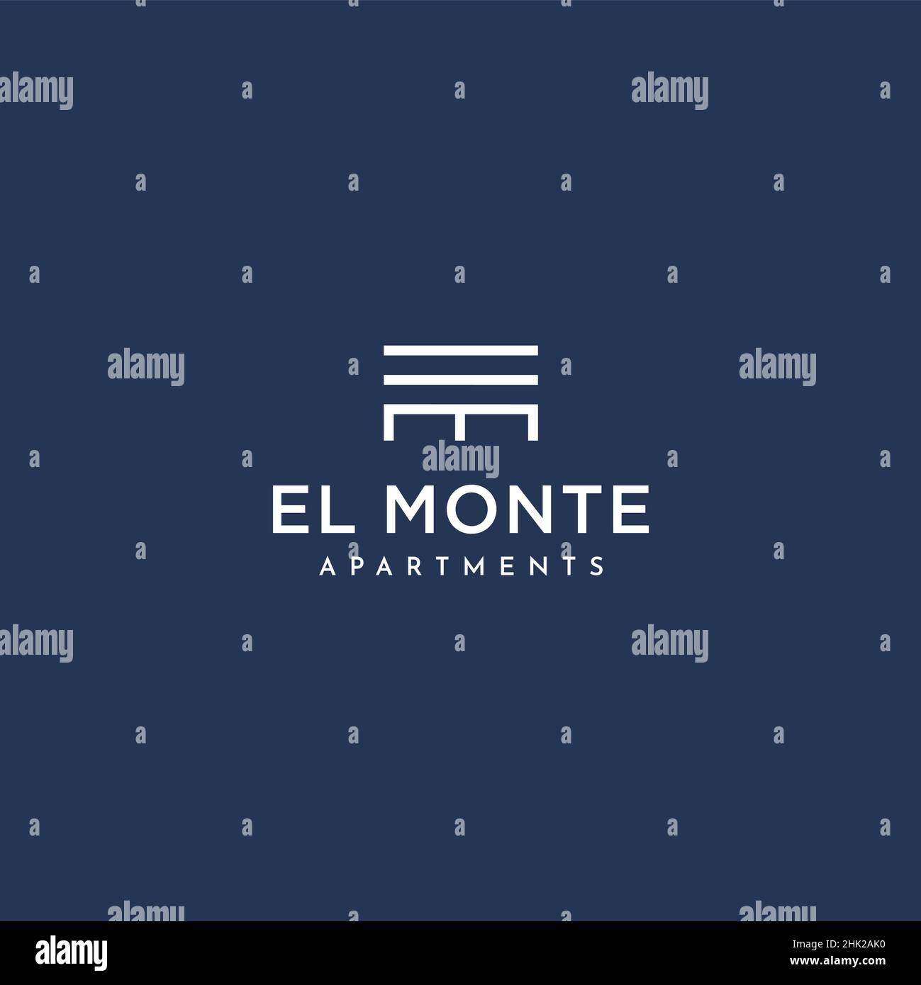Modern and professional EM letter initial apartment logo Stock Vector