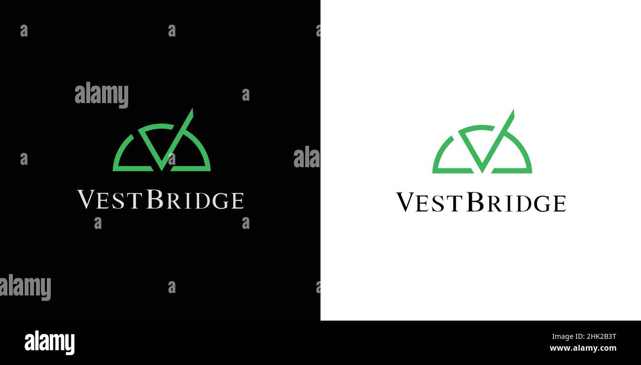 A modern and elegant bridge logo design Stock Vector