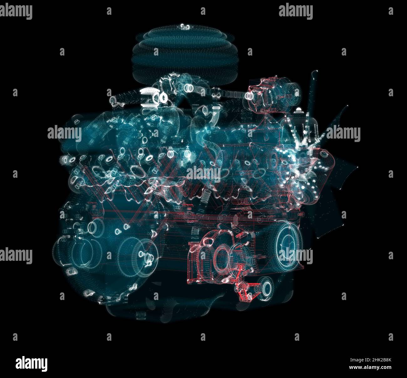 3D rendering, Holographic Particle engine Stock Photo - Alamy