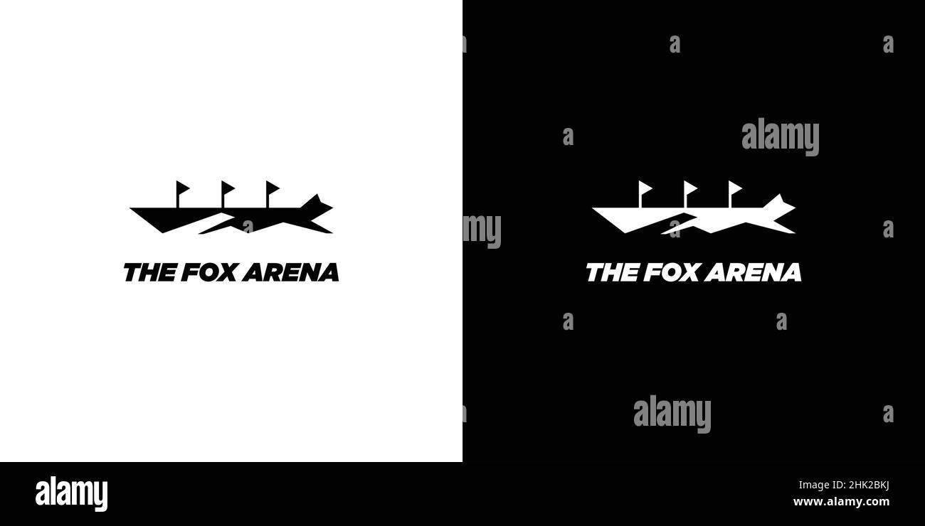 Fox arena logo design modern, attractive suitable for the world of entertainment Stock Vector