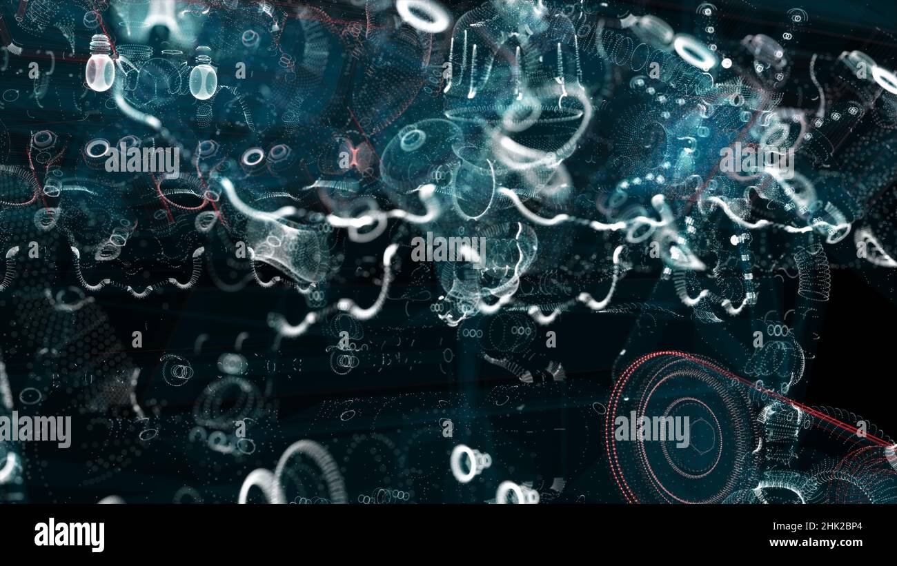 Tech Particles System Abstract technology particles mesh background Stock Photo - Alamy