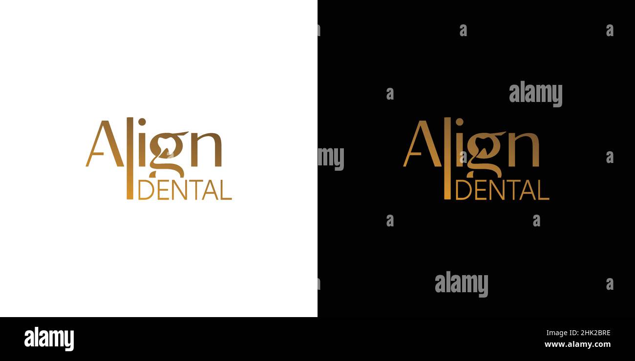 logo align dental simple and modern Stock Vector