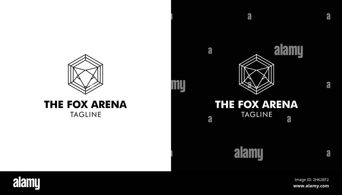 Fox arena logo design modern, attractive suitable for the world of entertainment 3 Stock Vector