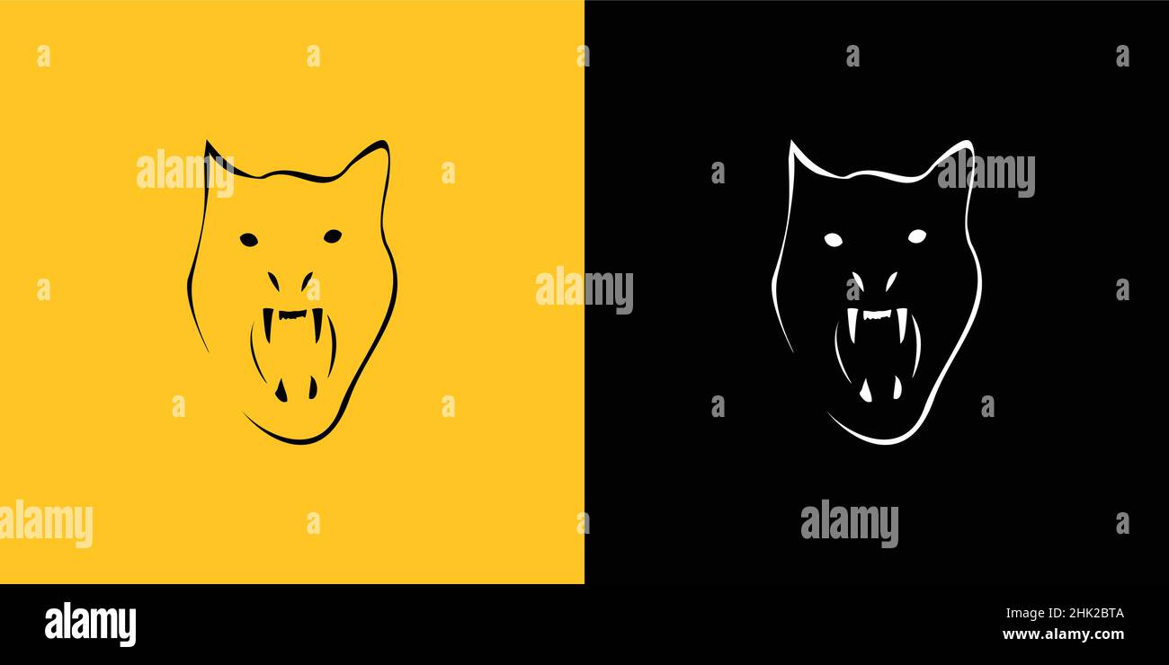 Cool and attractive panther animal illustration logo design Stock Vector