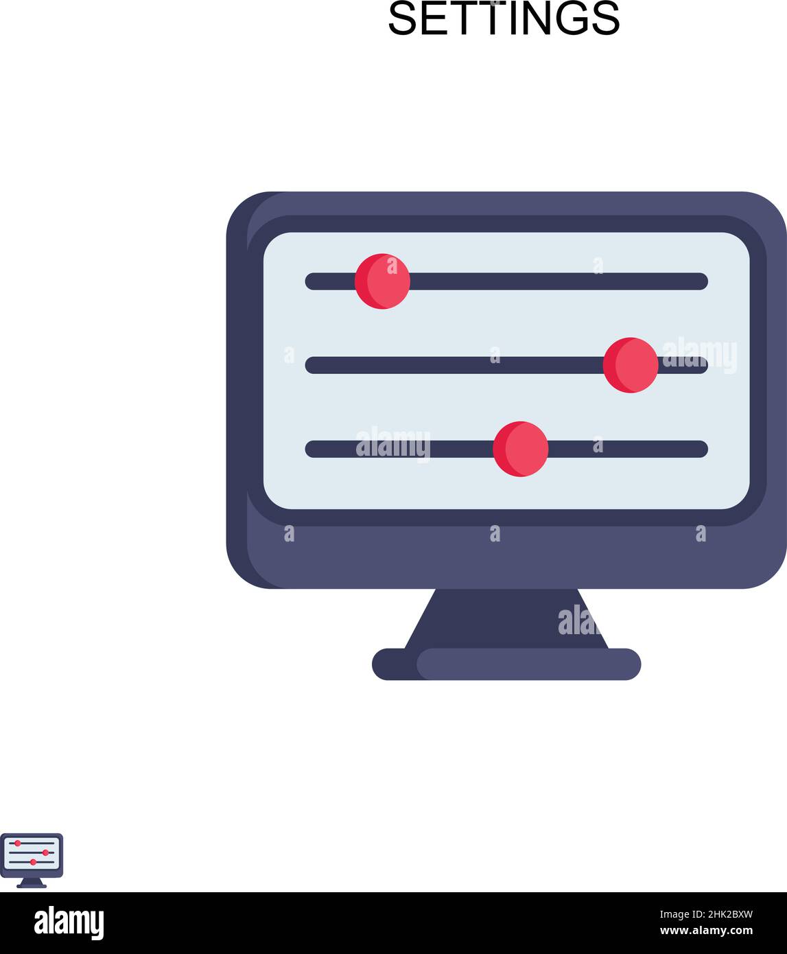 Settings Simple vector icon. Illustration symbol design template for ...