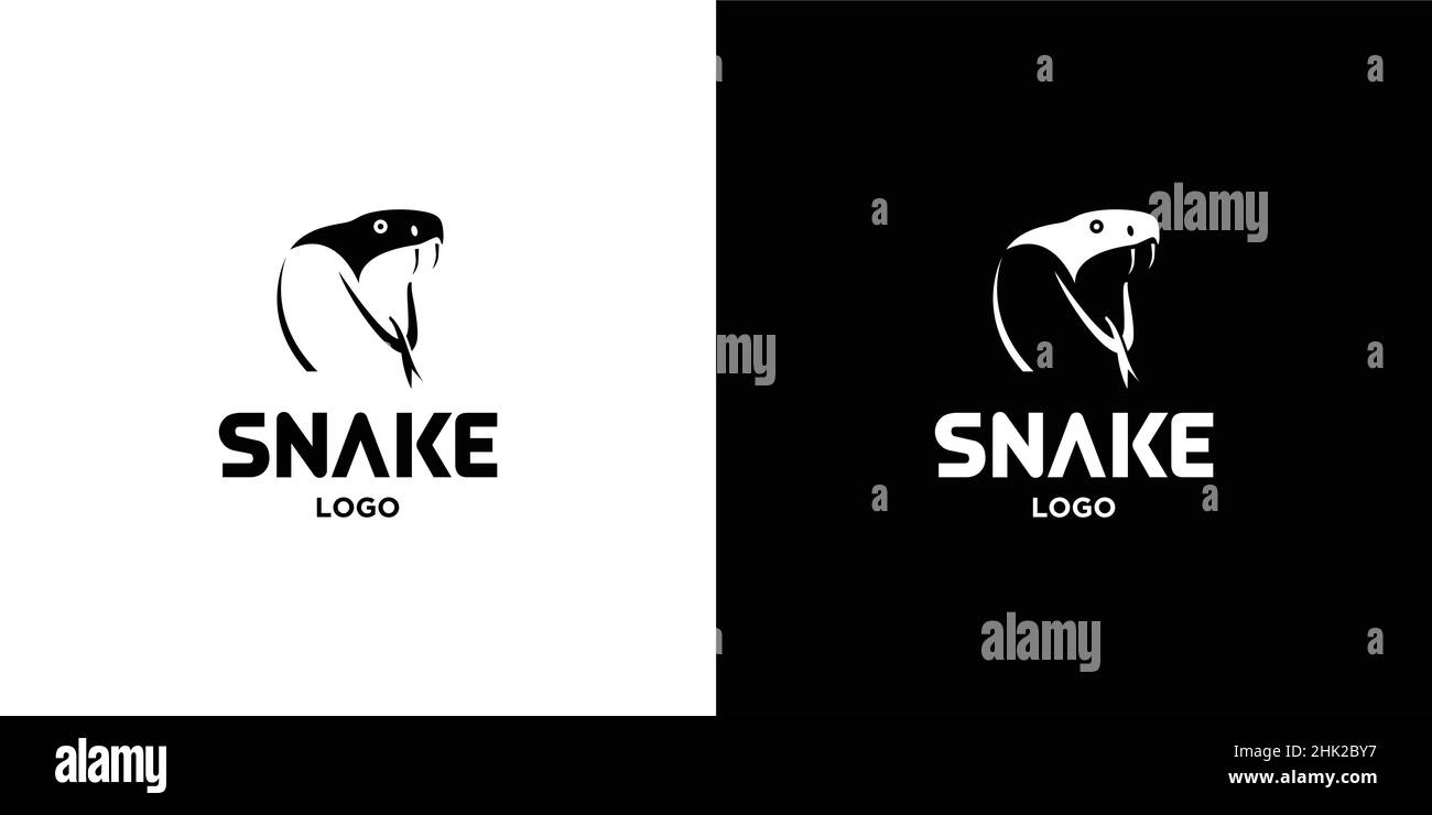 Cool and attractive snake illustration logo design Stock Vector