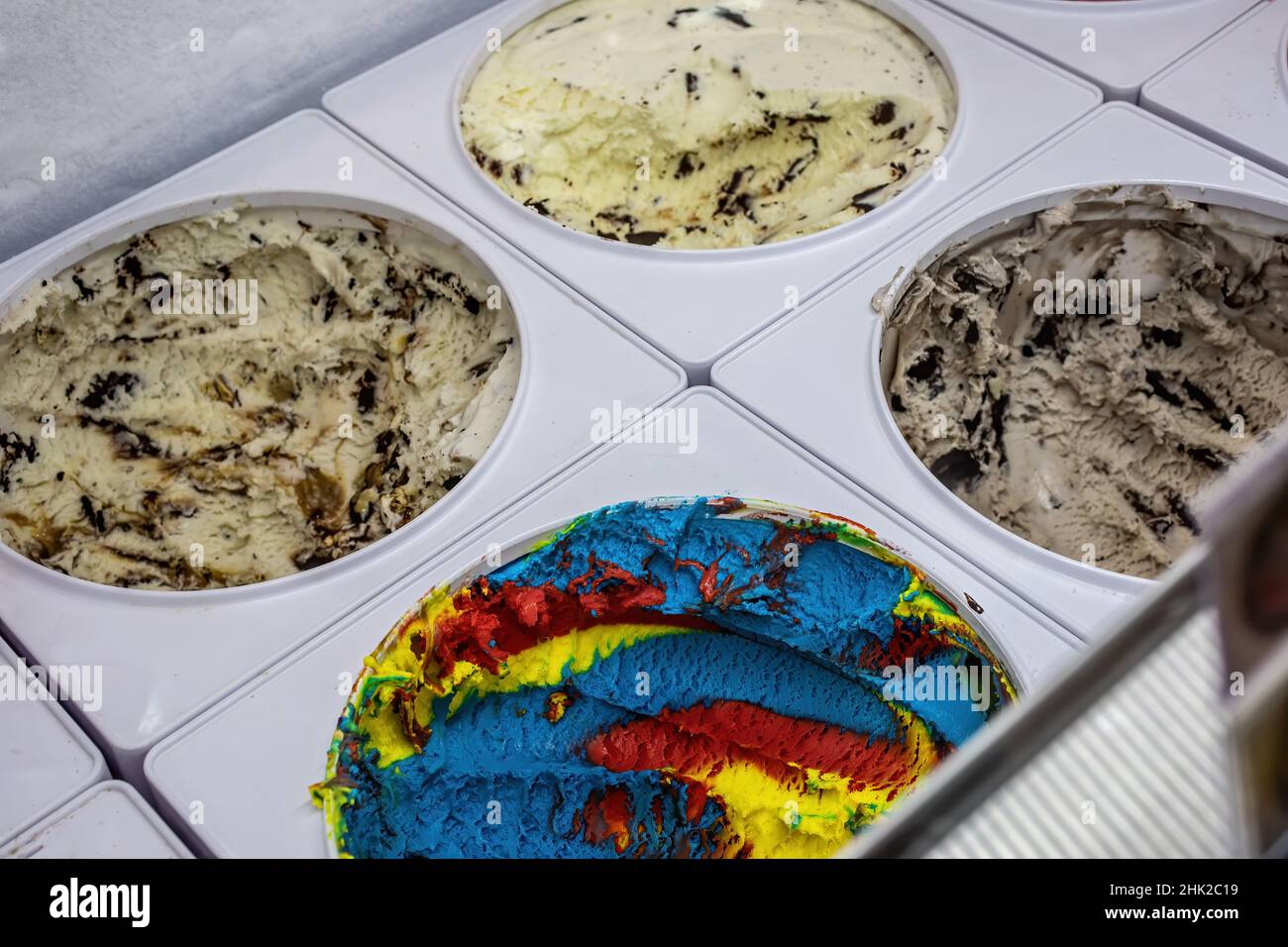 Ice cream varieties for sale at an ice cream store, Valley Sweets Ice Cream and Candy, in St