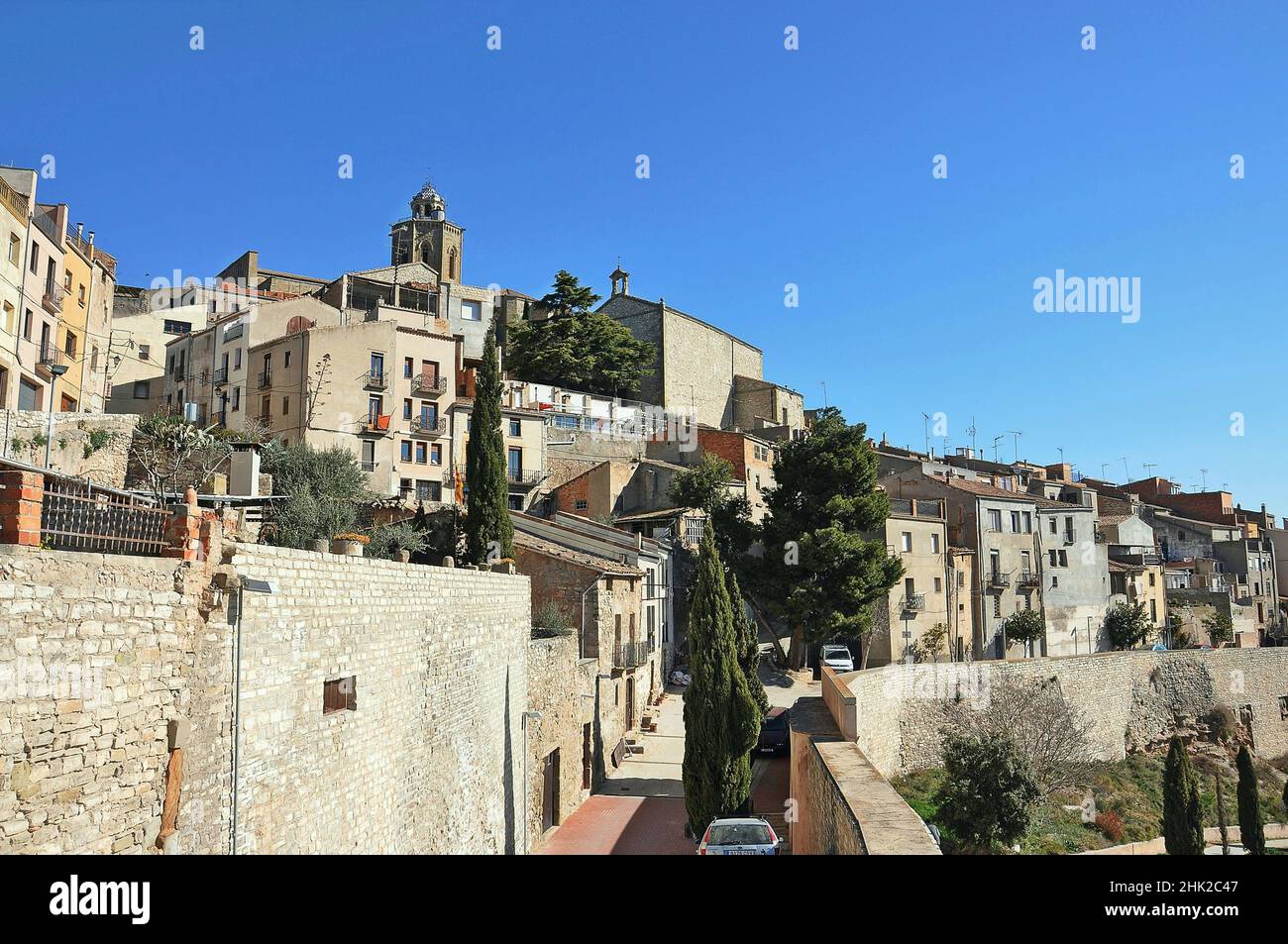 Panoramic view of Cervera in the region of La Segarra, province of Lleida, Catalonia, Spain Stock Photo