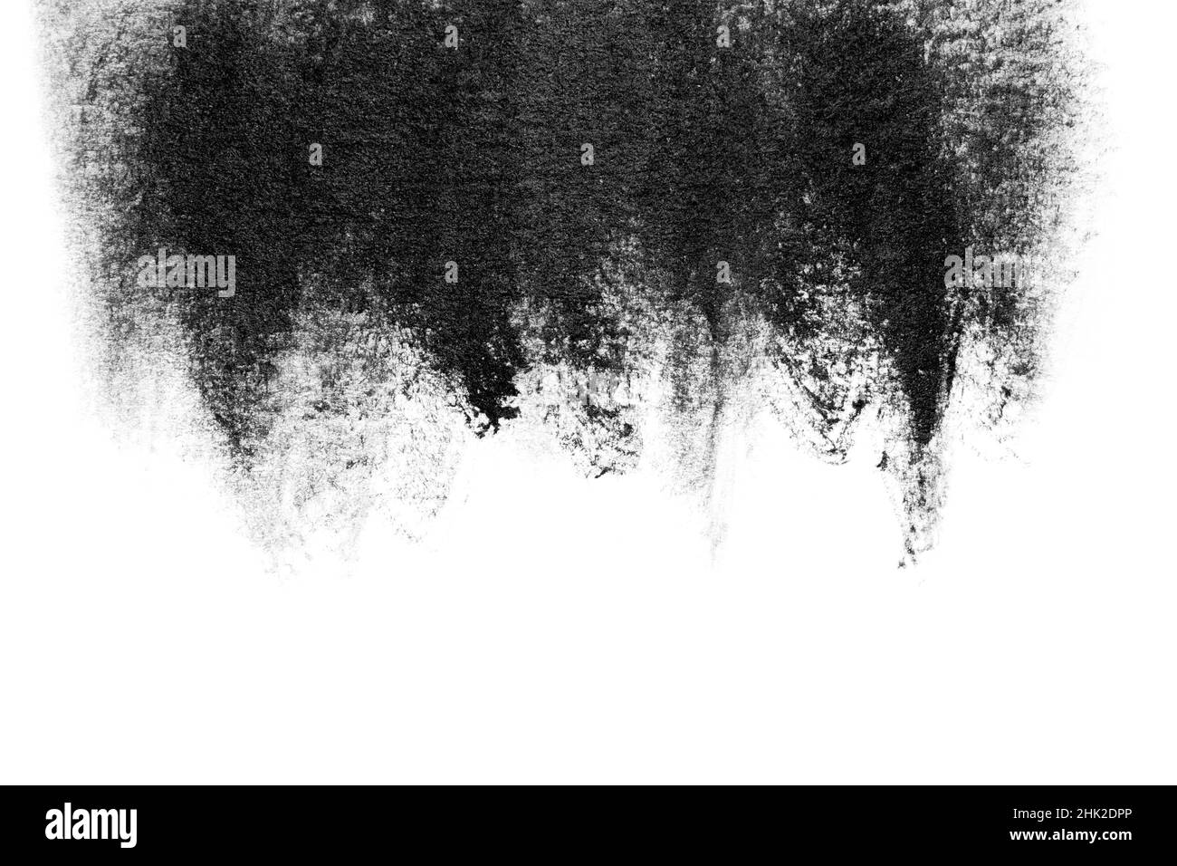 Black brush strokes oil paints on white paper. Isolated on white ...