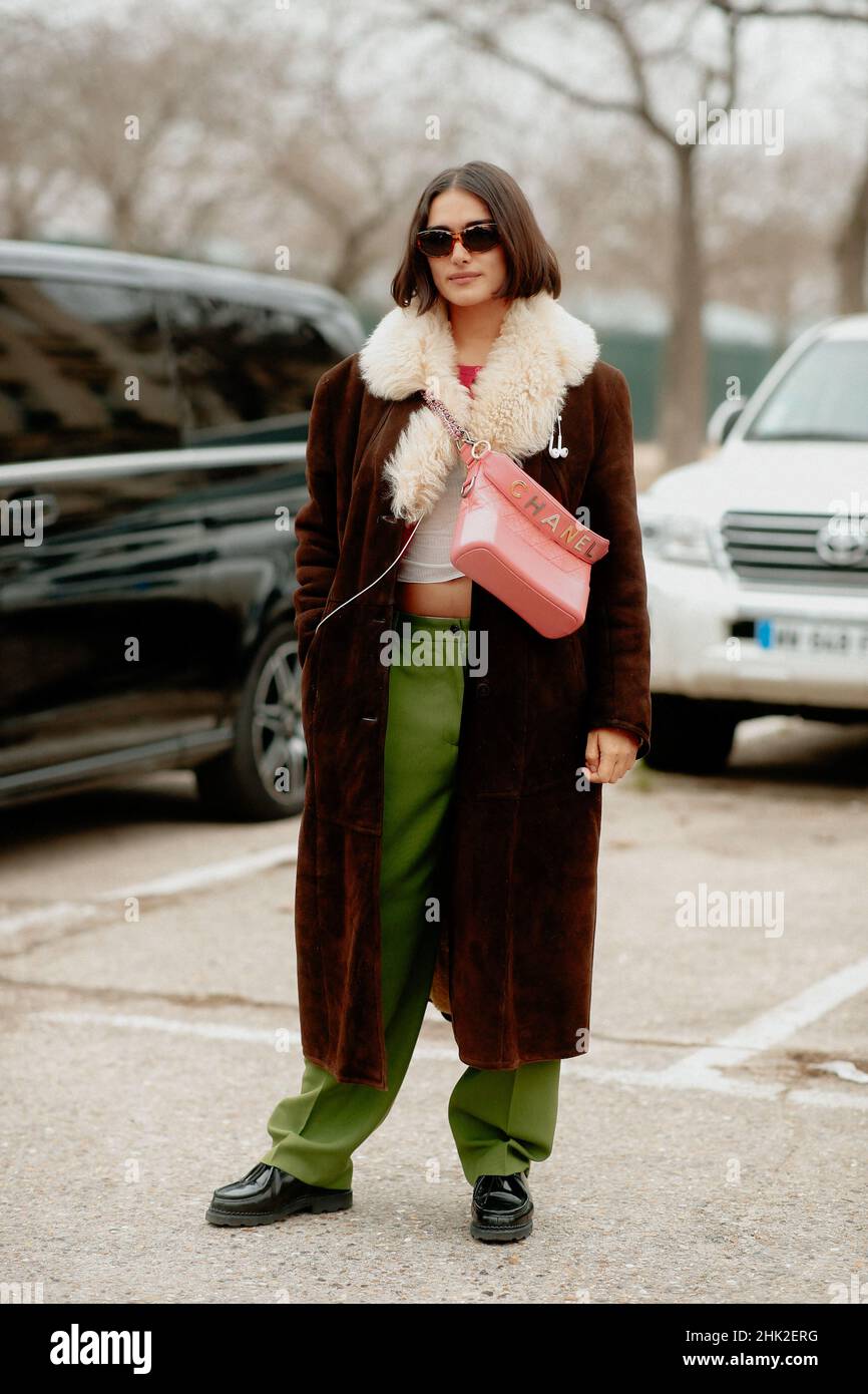 Street style, model Jill Kortleve after Chanel Spring Summer 2022