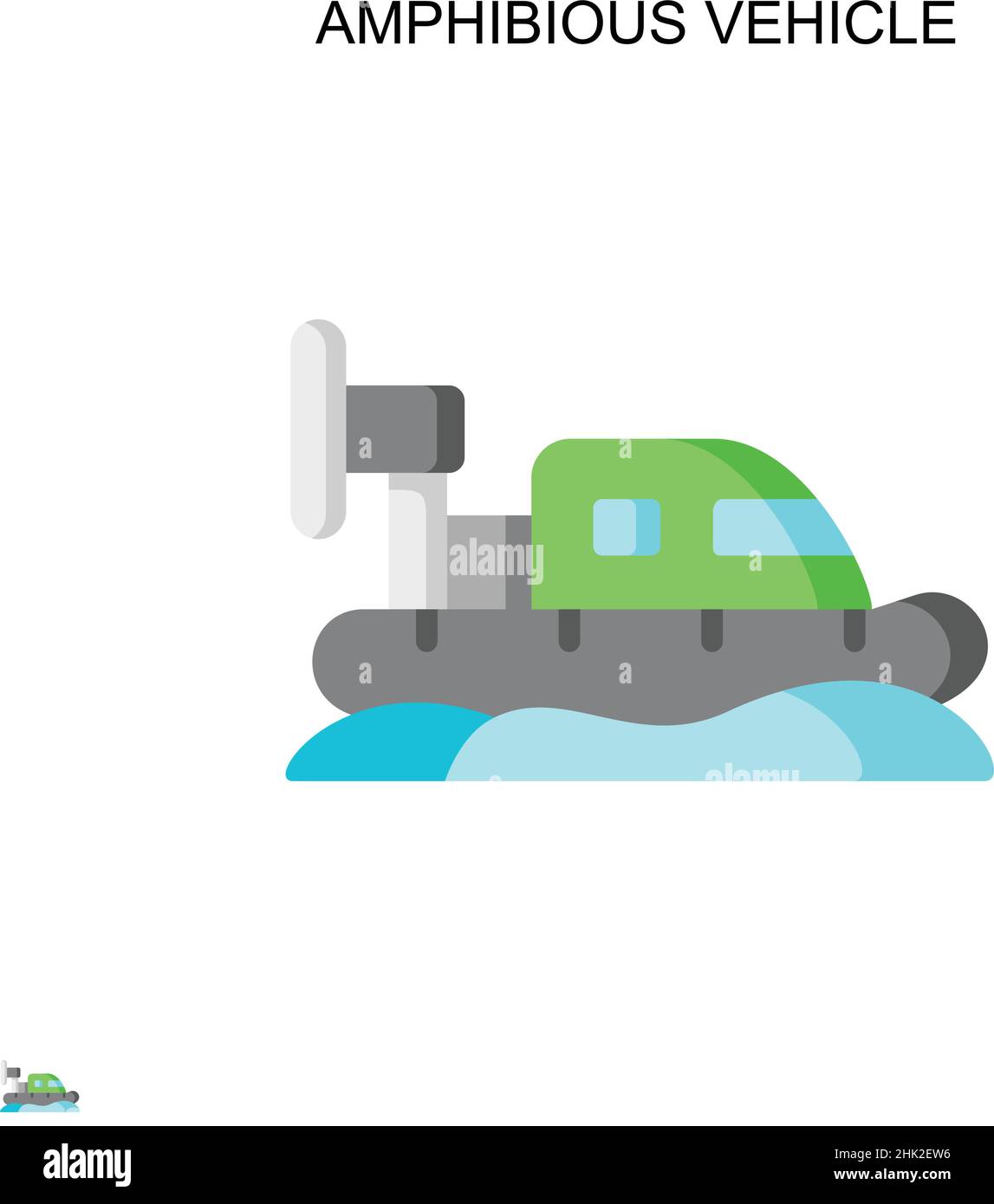 Amphibious vehicle Simple vector icon. Illustration symbol design template for web mobile UI element. Stock Vector