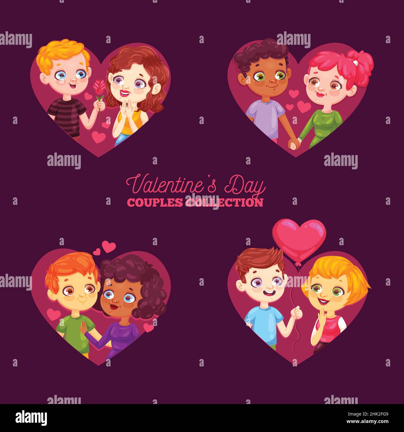 valentine day couple collection design vector illustration Stock Vector ...