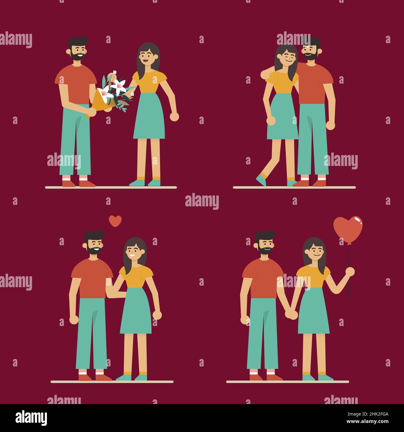 couple love collection design vector illustration Stock Vector Image ...