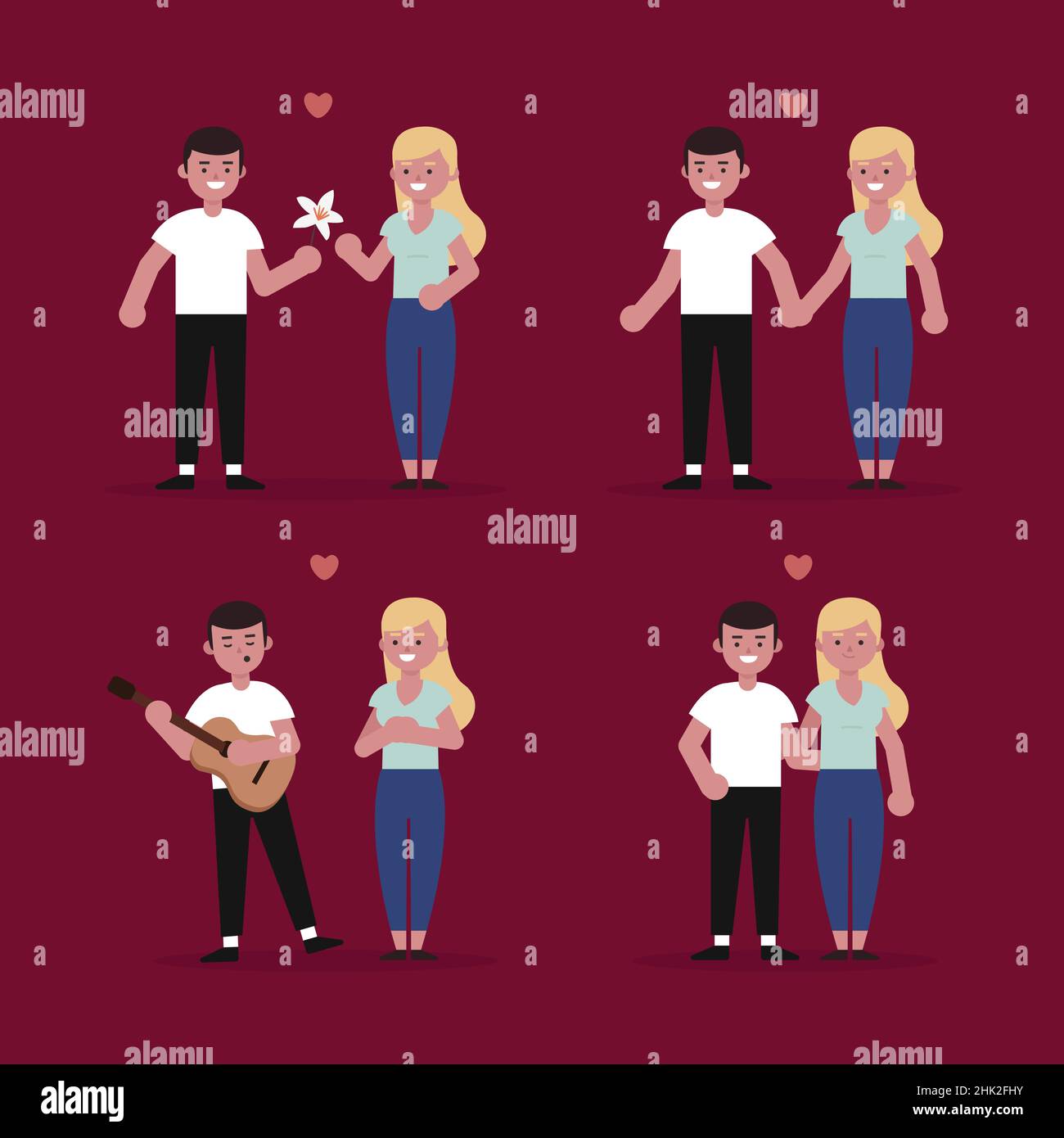 couple love collection design vector illustration Stock Vector Image ...
