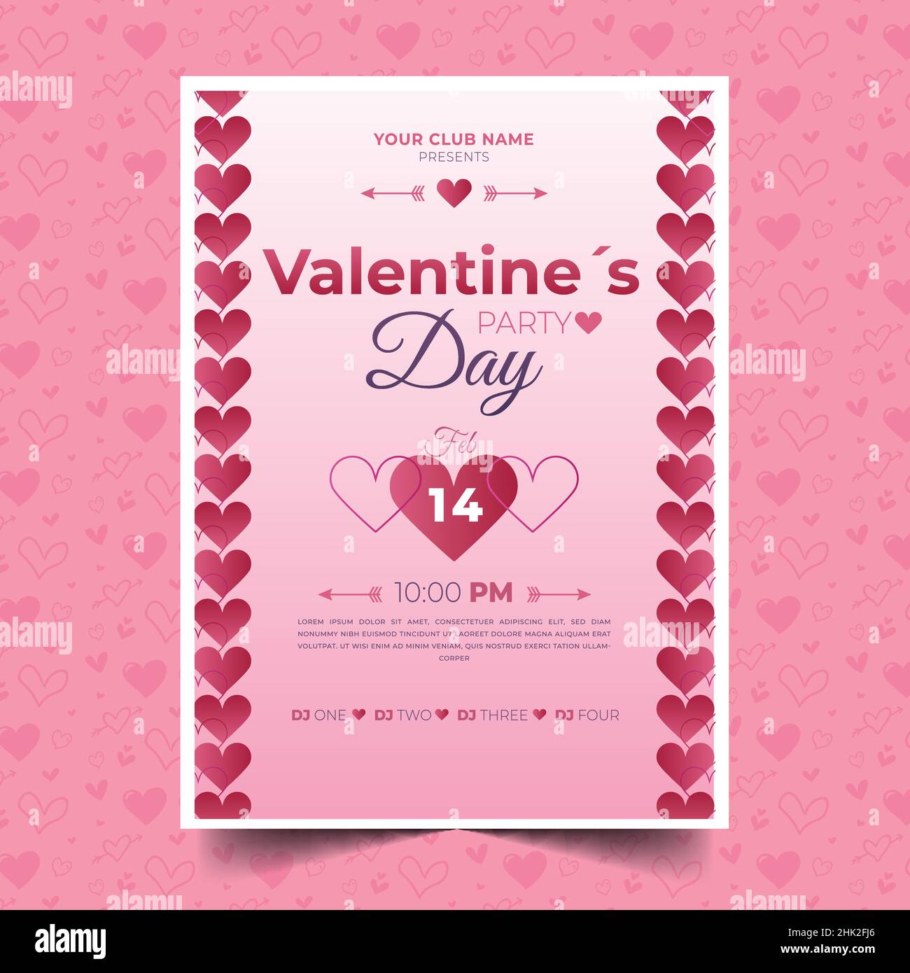 valentine day flyer design vector illustration Stock Vector Image & Art ...