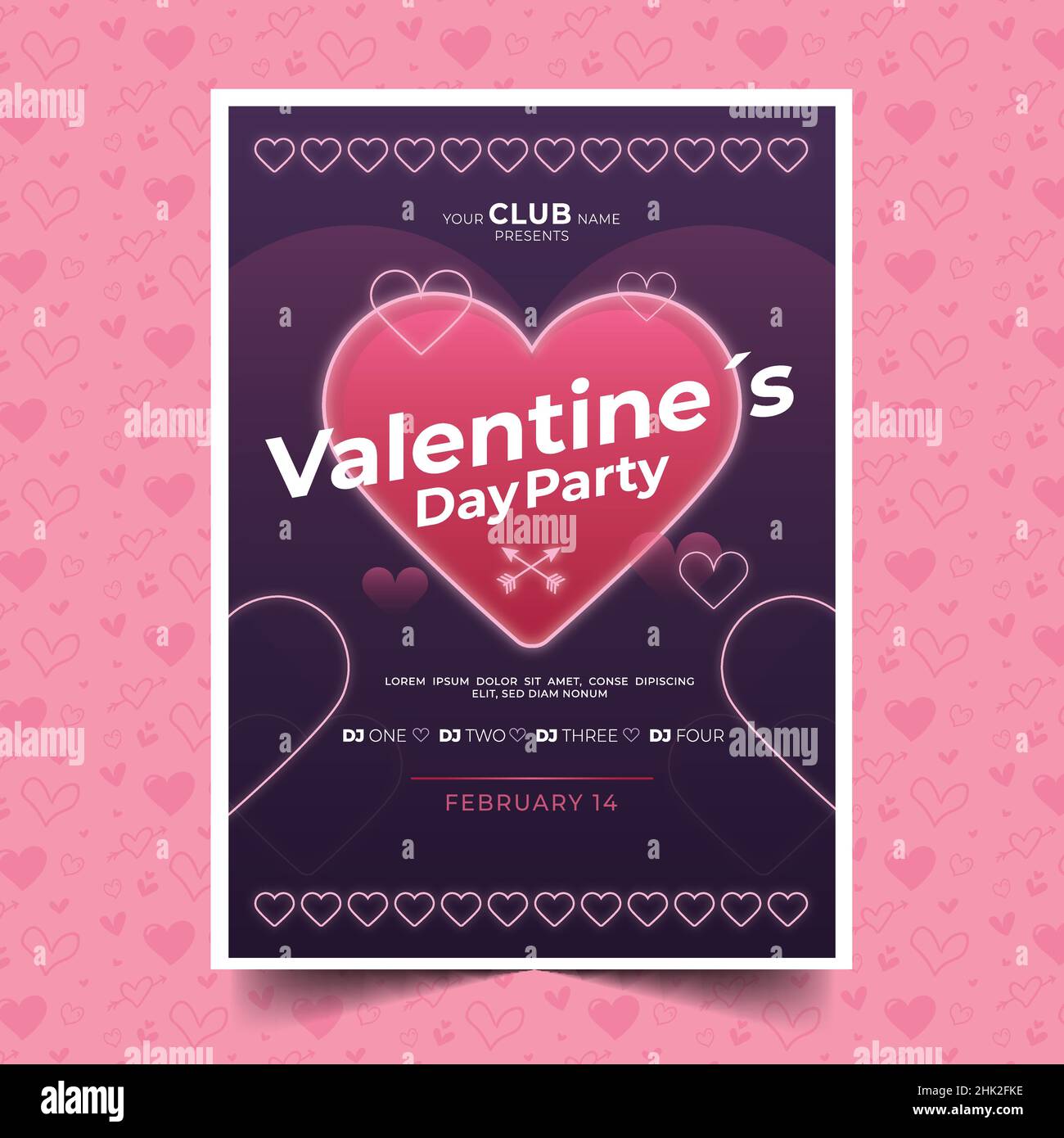 valentine day flyer design vector illustration Stock Vector Image & Art ...