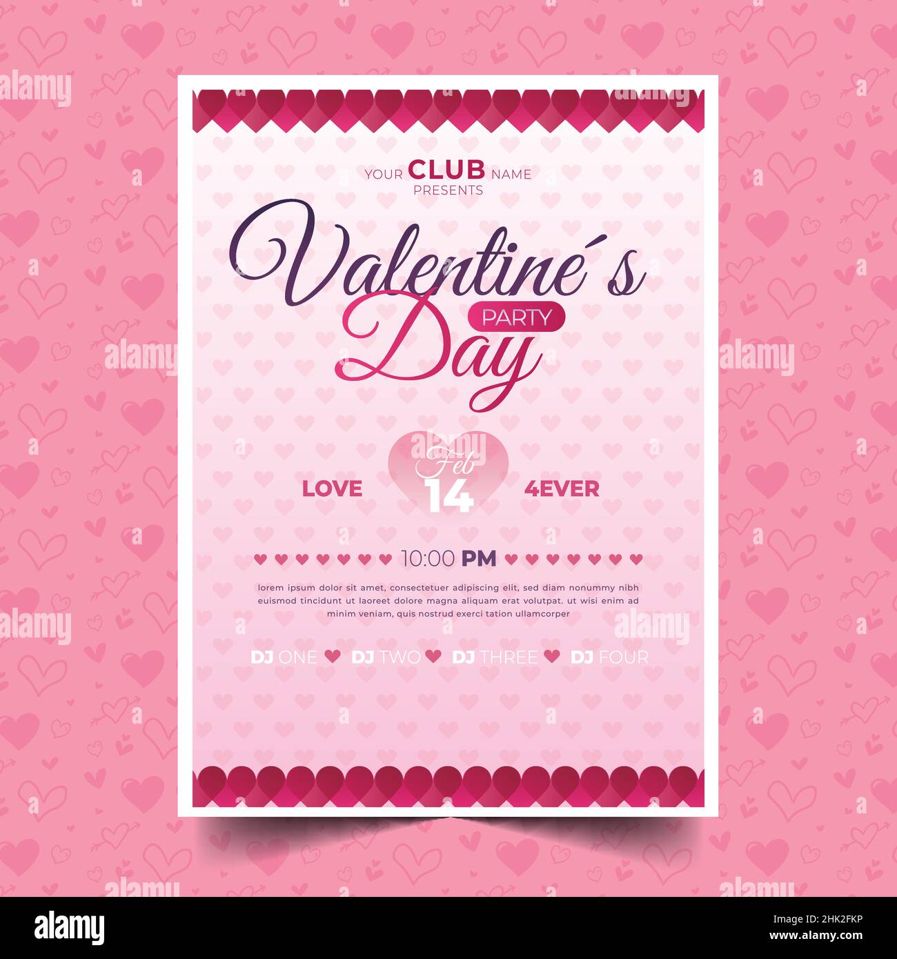valentine day flyer design vector illustration Stock Vector Image & Art ...
