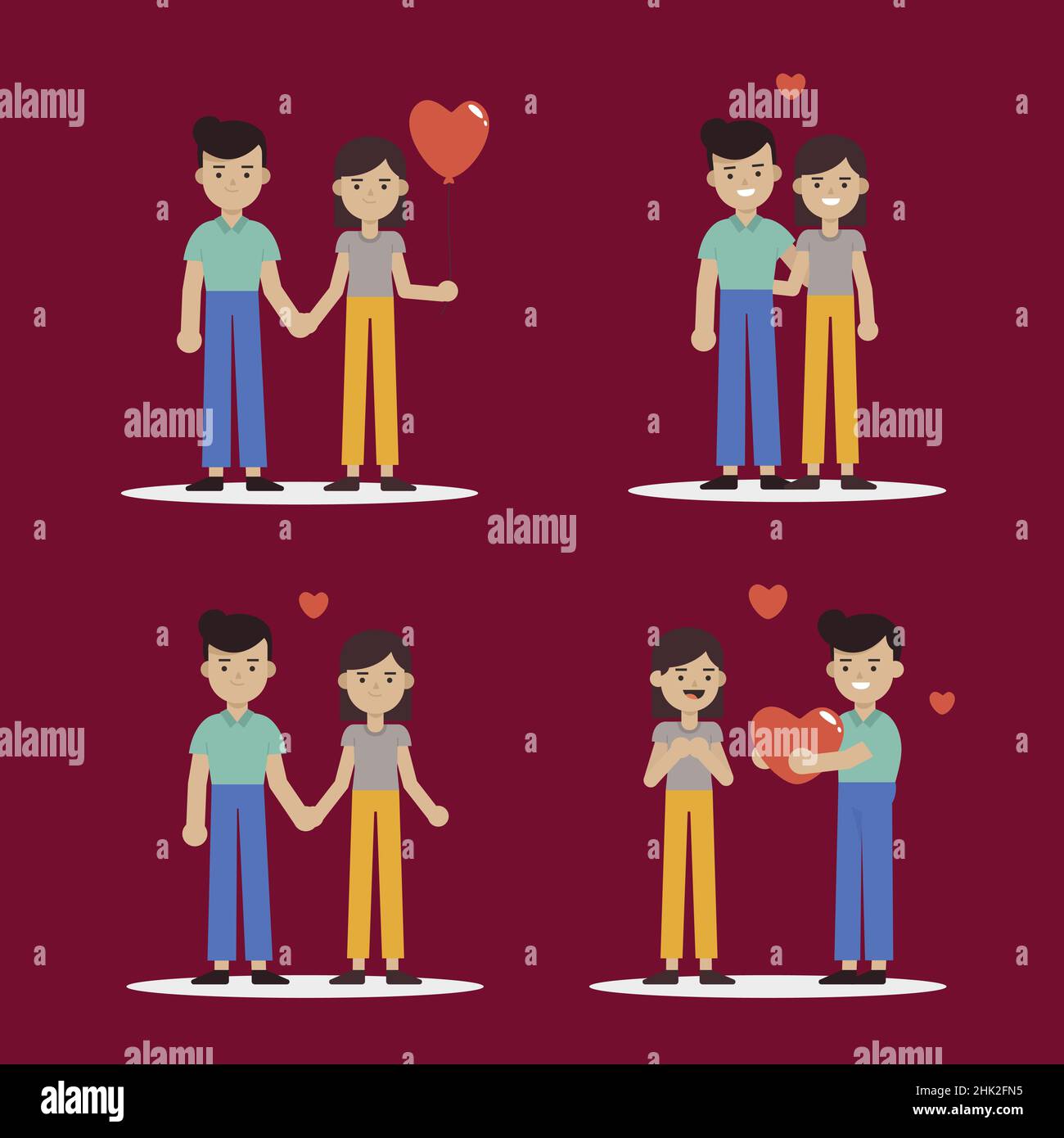 couple love collection design vector illustration Stock Vector Image ...